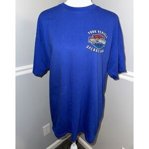 Harley Davidson TShirt L 42-44 Blue York Vehicle Operations 2005 Open House